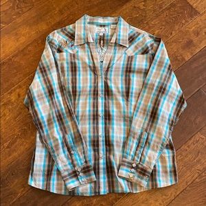 Beautiful Embroidered Pearl Snap Shirt